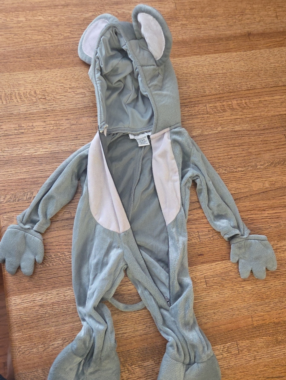 Kids Gray Mouse Costume Hooded One-Piece